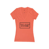 Trust Keisha Women's Jersey Short Sleeve Deep V-Neck Tee