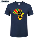 Africa Black Power Africa Map Fist African Print T-Shirt Men 2019 Summer O-Neck Short Sleeve Cotton Camisetas Tee Shirt Tops