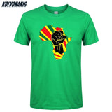 Africa Black Power Africa Map Fist African Print T-Shirt Men 2019 Summer O-Neck Short Sleeve Cotton Camisetas Tee Shirt Tops
