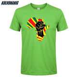 Africa Black Power Africa Map Fist African Print T-Shirt Men 2019 Summer O-Neck Short Sleeve Cotton Camisetas Tee Shirt Tops