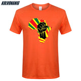 Africa Black Power Africa Map Fist African Print T-Shirt Men 2019 Summer O-Neck Short Sleeve Cotton Camisetas Tee Shirt Tops