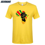 Africa Black Power Africa Map Fist African Print T-Shirt Men 2019 Summer O-Neck Short Sleeve Cotton Camisetas Tee Shirt Tops