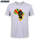 Africa Black Power Africa Map Fist African Print T-Shirt Men 2019 Summer O-Neck Short Sleeve Cotton Camisetas Tee Shirt Tops