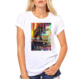 FIXSYS Women T Shirt Print Tee Shirt O-Neck Tops Tees Summer Style Female T-Shirt Fashion Ladies Funny T-shirts White Tees