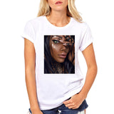 FIXSYS Women T Shirt Print Tee Shirt O-Neck Tops Tees Summer Style Female T-Shirt Fashion Ladies Funny T-shirts White Tees