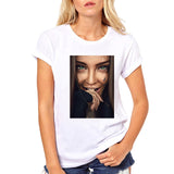 FIXSYS Women T Shirt Print Tee Shirt O-Neck Tops Tees Summer Style Female T-Shirt Fashion Ladies Funny T-shirts White Tees