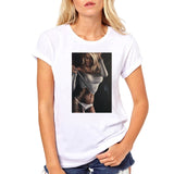 FIXSYS Women T Shirt Print Tee Shirt O-Neck Tops Tees Summer Style Female T-Shirt Fashion Ladies Funny T-shirts White Tees
