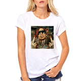 FIXSYS Women T Shirt Print Tee Shirt O-Neck Tops Tees Summer Style Female T-Shirt Fashion Ladies Funny T-shirts White Tees