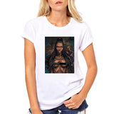 FIXSYS Women T Shirt Print Tee Shirt O-Neck Tops Tees Summer Style Female T-Shirt Fashion Ladies Funny T-shirts White Tees