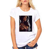 FIXSYS Women T Shirt Print Tee Shirt O-Neck Tops Tees Summer Style Female T-Shirt Fashion Ladies Funny T-shirts White Tees
