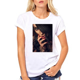 FIXSYS Women T Shirt Print Tee Shirt O-Neck Tops Tees Summer Style Female T-Shirt Fashion Ladies Funny T-shirts White Tees