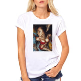 FIXSYS Women T Shirt Print Tee Shirt O-Neck Tops Tees Summer Style Female T-Shirt Fashion Ladies Funny T-shirts White Tees