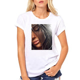 FIXSYS Women T Shirt Print Tee Shirt O-Neck Tops Tees Summer Style Female T-Shirt Fashion Ladies Funny T-shirts White Tees