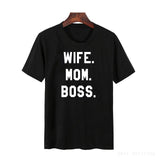 Wife mom boss print t shirt women casual cool summer t-shirt women short sleeve Tshirt