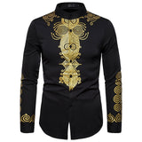casual shirt mens dress shirts african style chemise homme fashion camisa masculina fitness printed shirt