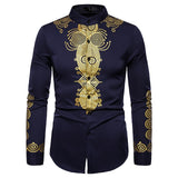 casual shirt mens dress shirts african style chemise homme fashion camisa masculina fitness printed shirt
