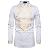 casual shirt mens dress shirts african style chemise homme fashion camisa masculina fitness printed shirt
