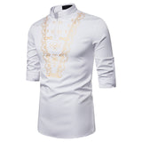 casual shirt mens dress shirts african style chemise homme fashion camisa masculina fitness printed shirt
