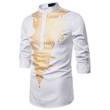casual shirt mens dress shirts african style chemise homme fashion camisa masculina fitness printed shirt
