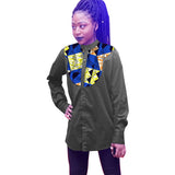 African Print  Women Shirts Long Sleeve Tops Ladies Dashiki Clothes African Print Stand Collar Shirts African Clothes Customized