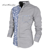 Men Long Sleeve Shirt Square Collar Tops Men Casual African Print Shirt Coat Causal Party Office Shits African Shirt WYN649
