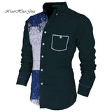Men Long Sleeve Shirt Square Collar Tops Men Casual African Print Shirt Coat Causal Party Office Shits African Shirt WYN649