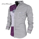 Men Long Sleeve Shirt Square Collar Tops Men Casual African Print Shirt Coat Causal Party Office Shits African Shirt WYN649