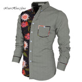 Men Long Sleeve Shirt Square Collar Tops Men Casual African Print Shirt Coat Causal Party Office Shits African Shirt WYN649