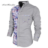 Men Long Sleeve Shirt Square Collar Tops Men Casual African Print Shirt Coat Causal Party Office Shits African Shirt WYN649