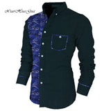 Men Long Sleeve Shirt Square Collar Tops Men Casual African Print Shirt Coat Causal Party Office Shits African Shirt WYN649