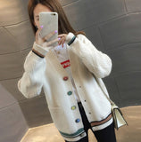 Fashion 2019 Autumn Winter Women Sweater Cardigans Blue Pink Solid Korean Cardigans Single Breasted Jumper Sweater Harajuku Top