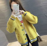 Fashion 2019 Autumn Winter Women Sweater Cardigans Blue Pink Solid Korean Cardigans Single Breasted Jumper Sweater Harajuku Top