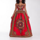 African Boho Women Summer Dresses New Fashion Digital Print Dress Sexy Nightclub Off Shoulder Sleeveless Long Dress Vestidos