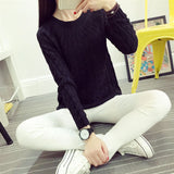 Danjeaner Fashion Casual 9 Colours Women Sweater Pullovers Retro Long Sleeve O-neck Twist Knitted Sweater Casaco Feminino