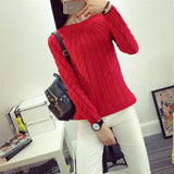 Danjeaner Fashion Casual 9 Colours Women Sweater Pullovers Retro Long Sleeve O-neck Twist Knitted Sweater Casaco Feminino
