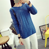 Danjeaner Fashion Casual 9 Colours Women Sweater Pullovers Retro Long Sleeve O-neck Twist Knitted Sweater Casaco Feminino