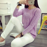 Danjeaner Fashion Casual 9 Colours Women Sweater Pullovers Retro Long Sleeve O-neck Twist Knitted Sweater Casaco Feminino