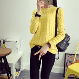 Danjeaner Fashion Casual 9 Colours Women Sweater Pullovers Retro Long Sleeve O-neck Twist Knitted Sweater Casaco Feminino