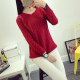 Danjeaner Fashion Casual 9 Colours Women Sweater Pullovers Retro Long Sleeve O-neck Twist Knitted Sweater Casaco Feminino