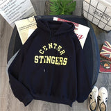 Zuolunouba High Street Knit Hooded Letter Lady Fleece Pullovers Ins Style Add Velvet Thick Sweater Women Autumn Winter Clothes